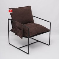 Albatros Designer Vintage Sessel Breston, hochwertiger Stoff Bezug in Braun, sehr bequem, Relaxsessel Loungesessel für Wohnzimmer, Schlafzimmer oder von ALBATROS