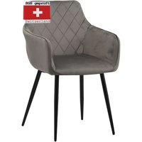 Albatros - Esszimmerstühle 1er Set salo, Grau - Modern und Stilvoll, bequemer Polsterstuhl - Eleganter Küchenstuhl, Stuhl Esszimmer oder Esstisch von ALBATROS