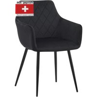 Albatros - Esszimmerstühle 1er Set salo, Schwarz - Modern und Stilvoll, bequemer Polsterstuhl - Eleganter Küchenstuhl, Stuhl Esszimmer oder Esstisch von ALBATROS