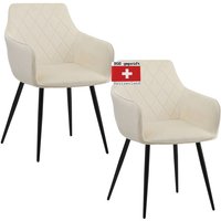 Esszimmerstühle 2er Set salo, Beige - Modern und Stilvoll, bequemer Polsterstuhl - Eleganter Küchenstuhl, Stuhl Esszimmer oder Esstisch Stuhl im von ALBATROS