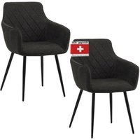 Albatros - Esszimmerstühle 2er Set sila, Schwarz - Modern und Stilvoll, bequemer Polsterstuhl - Eleganter Küchenstuhl, Stuhl Esszimmer oder Esstisch von ALBATROS