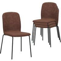 Albatros Esszimmerstühle 4er Set ENNA, braun - stapelbar, bequemer Polsterstuhl - Eleganter Küchenstuhl, Stuhl Esszimmer oder Esstisch Stuhl, von ALBATROS