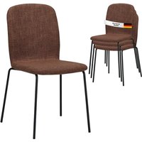 Albatros Esszimmerstühle 4er Set ENNA, braun - stapelbar, bequemer Polsterstuhl - Eleganter Küchenstuhl, Stuhl Esszimmer oder Esstisch Stuhl, Albatros Esszimmerstühle 4er Set ENNA, braun - stapelbar, bequemer Polsterstuhl - Eleganter Küchenstuhl, Stuhl Esszimmer oder Esstisch Stuhl, von ALBATROS