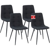 Albatros - Esszimmerstühle 4er Set bora Schwarz - Komfortabler Polsterstuhl für Modernes und Stilvolles Design am Esstisch - Küchenstuhl oder Stuhl Albatros - Esszimmerstühle 4er Set bora Schwarz - Komfortabler Polsterstuhl für Modernes und Stilvolles Design am Esstisch - Küchenstuhl oder Stuhl von ALBATROS