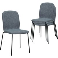 Albatros - Esszimmerstühle 4er Set enna, grau - stapelbar, bequemer Polsterstuhl - Eleganter Küchenstuhl, Stuhl Esszimmer oder Esstisch Stuhl, von ALBATROS