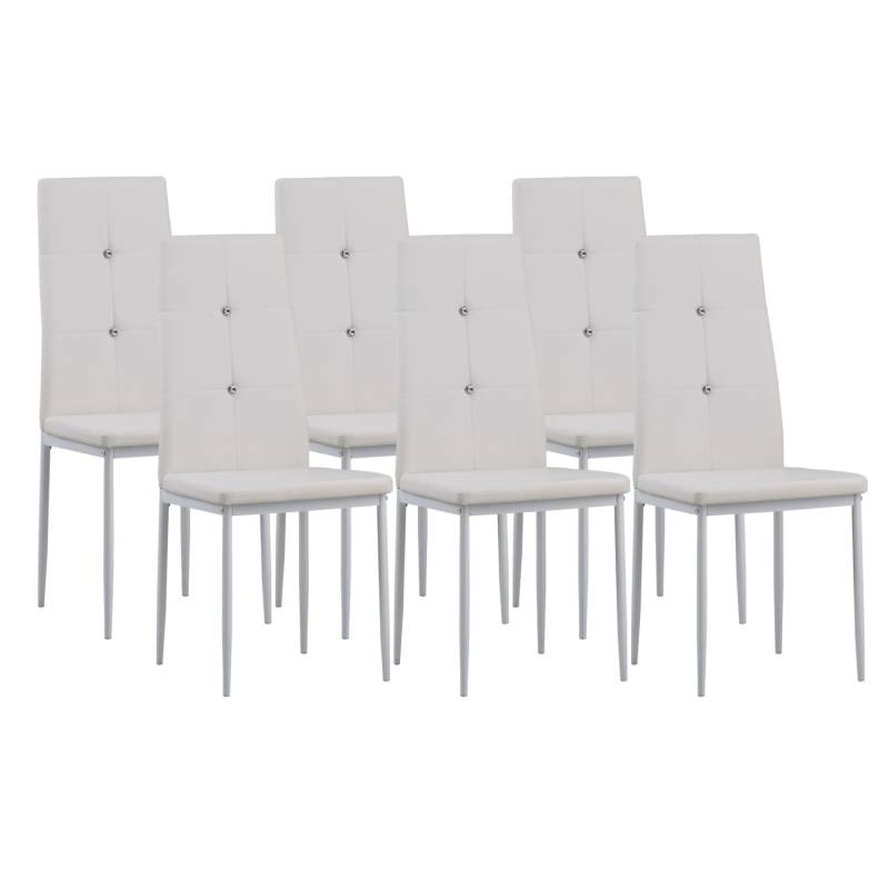 Albatros Esszimmerstühle DIAMOND 6er Set Weiss von ALBATROS