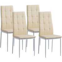 Esszimmerstühle rimini 4er Set, Beige - Edles Italienisches Design, Polsterstuhl Kunstleder-Bezug, Modern und Stilvoll am Esstisch - Küchenstuhl von ALBATROS