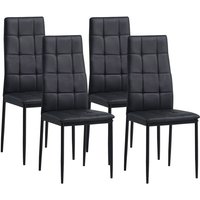 Albatros - Esszimmerstühle rimini 4er Set, Schwarz - Edles Italienisches Design, Polsterstuhl mit Kunstleder-Bezug, Modern Stilvoll am Esstisch von ALBATROS