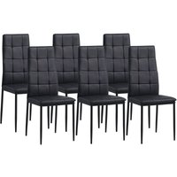 Esszimmerstühle rimini 6er Set, Schwarz - Edles Italienisches Design, Polsterstuhl Kunstleder-Bezug, Modern und Stilvoll am Esstisch - Küchenstuhl von ALBATROS
