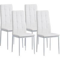 Albatros Esszimmerstühle RIMINI 4er Set, Weiss - Edles Italienisches Design, Polsterstuhl Kunstleder-Bezug, Modern und Stilvoll am Esstisch von ALBATROS