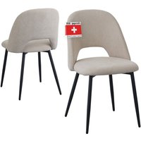 Albatros - Esszimmerstühle mit Cord-Bezug 2er Set silvi, Beige- Stilvolles Vintage Design, Cord-Bezug, sgs geprüfter Polsterstuhl - Moderner von ALBATROS