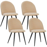 Albatros - Esszimmerstühle mit Samt-Bezug 4er Set capo, Beige - Stilvolles Vintage Design, Eleganter Polsterstuhl am Esstisch - Küchenstuhl oder von ALBATROS