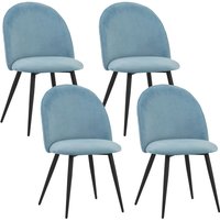 Albatros - Esszimmerstühle mit Samt-Bezug 4er Set capo, Blau - Stilvolles Vintage Design, Eleganter Polsterstuhl am Esstisch - Küchenstuhl oder Stuhl von ALBATROS
