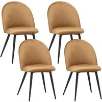 Albatros - Esszimmerstühle mit Samt-Bezug 4er Set capo, Braun - Stilvolles Vintage Design, Modern Eleganter Polsterstuhl am Esstisch - Küchenstuhl von ALBATROS