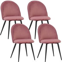 Albatros - Esszimmerstühle mit Samt-Bezug 4er Set capo, Rosa - Stilvolles Vintage Design, Eleganter Polsterstuhl am Esstisch - Küchenstuhl oder Stuhl von ALBATROS