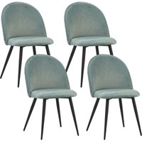 Albatros - Esszimmerstühle mit Samt-Bezug 4er Set capo, Türkis- Stilvolles Vintage Design, Eleganter Polsterstuhl am Esstisch - Küchenstuhl oder von ALBATROS