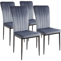 Albatros - Esszimmerstühle mit Samt-Bezug 4er Set modena, Grau - Stilvolles Vintage Design, Eleganter Polsterstuhl am Esstisch - Küchenstuhl oder von ALBATROS