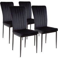 Albatros - Esszimmerstühle mit Samt-Bezug 4er Set modena, Schwarz - Stilvolles Vintage Design, Eleganter Polsterstuhl am Esstisch - Küchenstuhl oder von ALBATROS