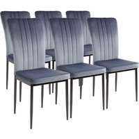 Albatros - Esszimmerstühle mit Samt-Bezug 6er Set modena, Grau - Stilvolles Vintage Design, Eleganter Polsterstuhl am Esstisch - Küchenstuhl oder von ALBATROS