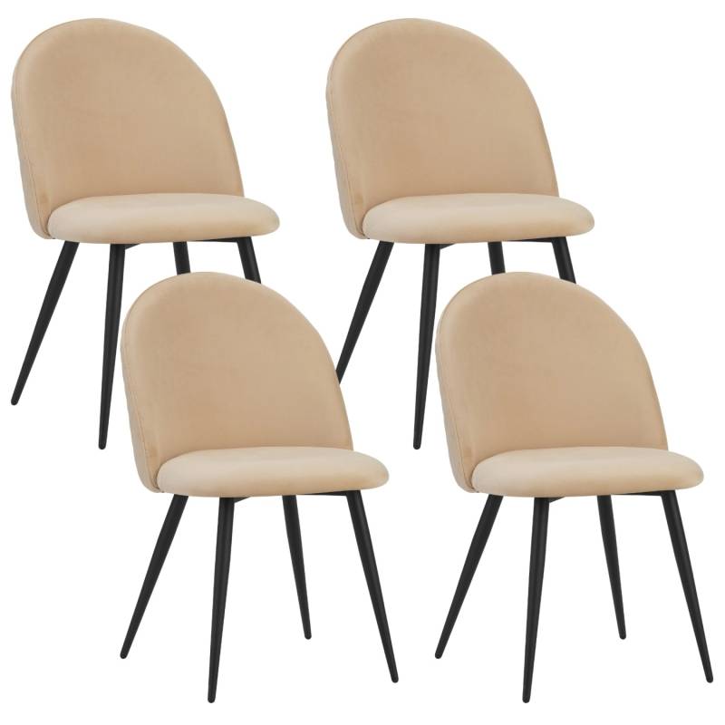 Albatros Esszimmerstuhl CAPO Samt 4er Set Beige von ALBATROS
