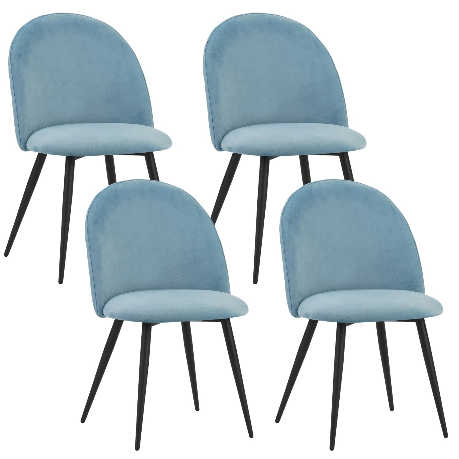 Albatros Esszimmerstuhl CAPO Samt 4er Set Blau Albatros Esszimmerstuhl CAPO Samt 4er Set Blau von ALBATROS