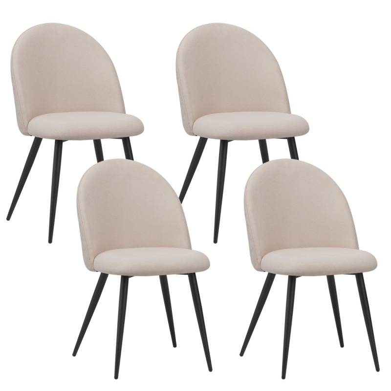 Albatros Esszimmerstuhl CAPO Stoff 4er Set Beige von ALBATROS