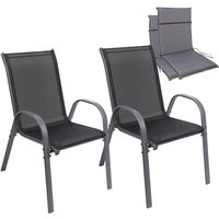 Albatros - Gartenstühle 2er Set Kuba mit Sitzauflage – Gartenstühle Stapelbar mit robustem Metallgestell und hoher Belastbarkeit – Bequeme Albatros - Gartenstühle 2er Set Kuba mit Sitzauflage – Gartenstühle Stapelbar mit robustem Metallgestell und hoher Belastbarkeit – Bequeme von ALBATROS