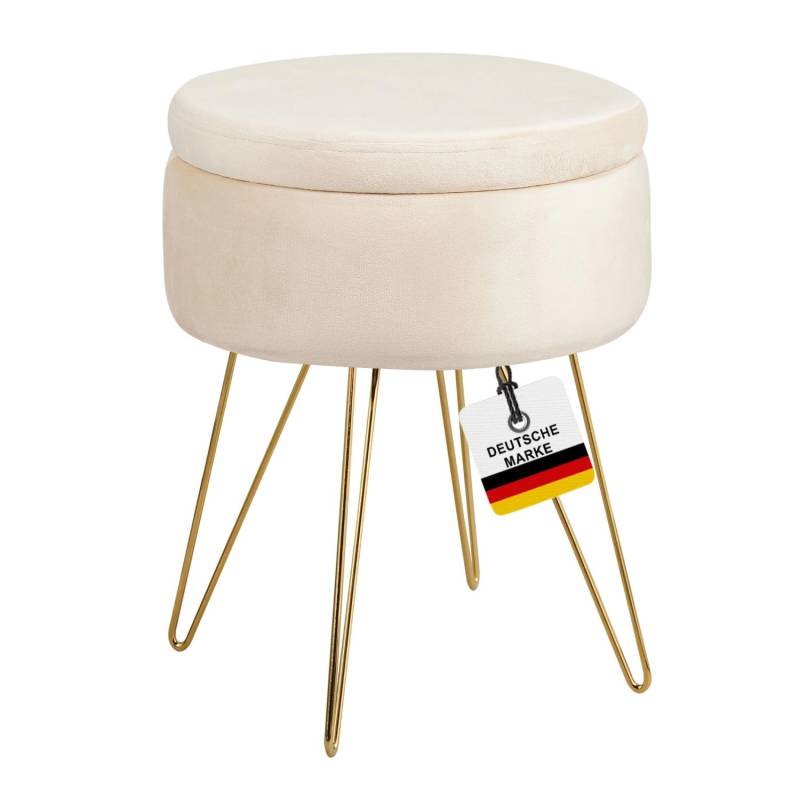 Albatros Hocker CANNES Samt Bezug Beige von ALBATROS