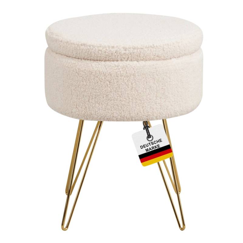 Albatros Hocker CANNES Sherpa Bezug Beige von ALBATROS