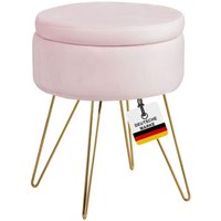 Albatros Hocker mit Stauraum Cannes Sitzhocker mit Stauraum, Modernes Design, Edler Samt-Bezug Sitztruhe Sitzbank mit Stauraum optimal als Fußhocker von ALBATROS
