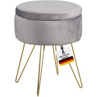 Albatros Hocker mit Stauraum Cannes Sitzhocker mit Stauraum, Modernes Design, Edler Samt-Bezug Sitztruhe Sitzbank mit Stauraum optimal als Fußhocker von ALBATROS