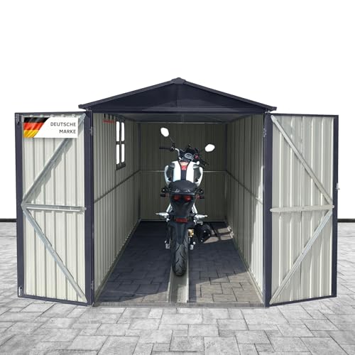 Albatros Premium Motorradgarage – verzinktes Metall in Anthrazit (RAL 7016)| 169x296x191cm | Motorrad Unterstellplatz | wetterfester Motorrad Bike Garage, abschließbar von ALBATROS