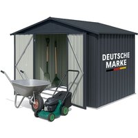 Albatros Profi Gerätehaus XL – verzinktes Metall in Anthrazit (RAL 7016) 259x189x192cm, 9,4m³ Inkl. Schloss & Werkzeughaken wetterfest von ALBATROS