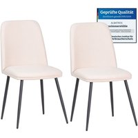 Bono Stoffstuhl Beige– 2er-Set Esszimmerstühle im modernen Retro-Design DEKRA-geprüft, pflegeleichter Stoffbezug - Albatros von ALBATROS