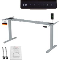 Albatros höhenverstellbares Schreibtisch Tischgestell elektrisch LIFT S5 Silber Gestell, Tischbeine, Tischfüße Metall Display 120Kg belastbar von ALBATROS