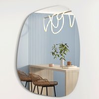 Designerspiegel Asymmetrisch 60 x 45 cm Wandspiegel oder Türspiegel, Moderne organische Form Spiegel Oval und Groß Asymmetrischer Spiegel unförmig von ALBATROS