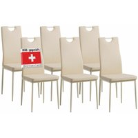Esszimmerstühle salerno 6er Set, Beige - Edles Italienisches Design, Polsterstuhl mit Kunstleder-Bezug, Modern Stilvoll am Esstisch - Küchenstuhl Esszimmerstühle salerno 6er Set, Beige - Edles Italienisches Design, Polsterstuhl mit Kunstleder-Bezug, Modern Stilvoll am Esstisch - Küchenstuhl von ALBATROS