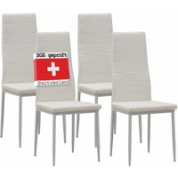 Esszimmerstühle milano 4er Set, Weiss - Polsterstuhl mit Kunstleder-Bezug, Modernes Stilvolles Design am Esstisch-Küchenstuhl oder Stuhl Esszimmer von ALBATROS