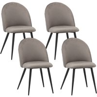 Esszimmerstühle mit Samt-Bezug 4er Set capo, Grau - Stilvolles Vintage Design, Eleganter Polsterstuhl am Esstisch - Küchenstuhl oder Stuhl Esszimmer von ALBATROS