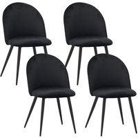 Esszimmerstühle mit Samt-Bezug 4er Set capo, Schwarz - Stilvolles Vintage Design, Eleganter Polsterstuhl am Esstisch - Küchenstuhl oder Stuhl von ALBATROS