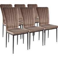 Esszimmerstühle mit Samt-Bezug 6er Set modena, Braun - Stilvolles Vintage Design, Eleganter Polsterstuhl am Esstisch - Küchenstuhl oder Stuhl von ALBATROS