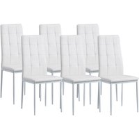 Esszimmerstühle rimini 6er Set, Weiss - Edles Italienisches Design, Polsterstuhl Kunstleder-Bezug, Modern und Stilvoll am Esstisch - Küchenstuhl, von ALBATROS