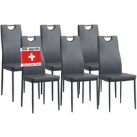 Esszimmerstühle salerno 6er Set, Grau - Edles Italienisches Design, Polsterstuhl Kunstleder-Bezug, Modern und Stilvoll am Esstisch - Küchenstuhl, Esszimmerstühle salerno 6er Set, Grau - Edles Italienisches Design, Polsterstuhl Kunstleder-Bezug, Modern und Stilvoll am Esstisch - Küchenstuhl, von ALBATROS