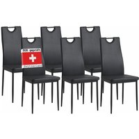Albatros - Esszimmerstühle salerno 6er Set, Schwarz- Edles Italienisches Design, Polsterstuhl mit Kunstleder-Bezug, Modern, Stilvoll am von ALBATROS