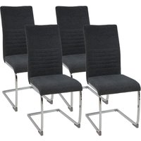 Freischwinger Stühle 4er Set LUGANO, Grau - Esszimmerstuhl Schwingstuhl mit modernem Design, Stoff-Bezug, dicke Polsterung - Küchenstuhl, von ALBATROS