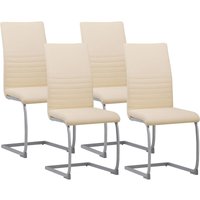 Albatros - Freischwinger Stühle 4er Set murano, Beige - Esszimmerstuhl Schwingstuhl mit modernem Design, Kunstleder-Bezug, dicke Polsterung, von ALBATROS
