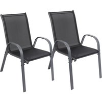 Gartenstühle 2er Set Kuba – Gartenstühle Stapelbar mit robustem Metallgestell und hoher Belastbarkeit – bequeme Stapelstühle auch als Terrassenstühle von ALBATROS