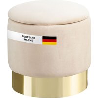 Hocker mit Stauraum Nizza Sitzhocker mit Stauraum, Modernes Design, Edler Samt-Bezug Sitztruhe Sitzbank mit Stauraum – optimal als Fußhocker Hocker von ALBATROS