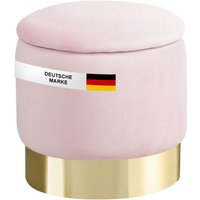 Hocker mit Stauraum Nizza Sitzhocker mit Stauraum, Modernes Design, Edler Samt-Bezug Sitztruhe Sitzbank mit Stauraum – optimal als Fußhocker Hocker von ALBATROS