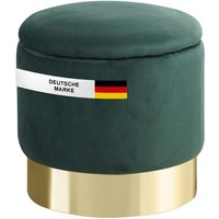Hocker mit Stauraum Nizza Sitzhocker mit Stauraum, Modernes Design, Edler Samt-Bezug Sitztruhe Sitzbank mit Stauraum – optimal als Fußhocker Hocker von ALBATROS